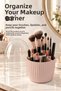 7-Compartment Makeup and Brush Organizer with Transparent Lid Dustproof Cosmetic Organizer Box Stand - 3