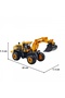 Yellow Excavator Toy 22 Cm, Friction-Powered Construction Vehicle, Movable Digger Arm and Bucket - 6