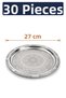 27 cm Authentic Patterned Chrome Steel Kebab, Grill, Appetizer, and Serving Plate