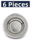 15 cm Authentic Patterned Chrome Steel Deep Appetizer and Presentation Plate with Side Rims - 4