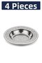 15 cm Authentic Patterned Chrome Steel Deep Appetizer and Presentation Plate with Side Rims - 5