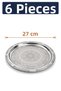 27 cm Authentic Patterned Chrome Steel Kebab, Grill, Appetizer, and Serving Plate