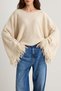 Stone Soft Textured Sleeve End Tassel Detailed Knitwear Poncho Sweater Twoaw27Kz00057 - 3