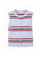 Blue Soft Textured Striped Crew Neck Knitwear Vest Twoaw27Ye00012