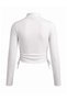 Ecru Side-Cinchable Zipper Detailed Fitted Knitted Jacket Twoaw27Ce00103 - 3