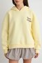 Light Yellow Thick Inside Fleece Front and Back Printed Hooded Knitted Sweatshirt Twoaw27Sw00228 - 4