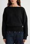 Black Soft Textured Back Lace Detailed Boat Neck Bluzan Knitwear Sweater Twoaw27Kz00103 - 3