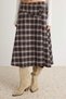 Brown Plaid Woven Skirt with Button Detail Twoaw27Et00111 - 3