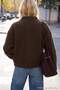 Brown Soft Textured Oversize Thick Knitwear Cardigan Twoaw27Hi00015 - 5