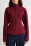 Bordo Soft/Yumuşak Dokunuşlu İçi Polarlı Fermuarlı Peplum Örme Hırka/Sweatshirt TWOAW27SW00136 - 3