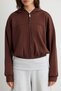 Kahverengi Soft/Yumuşak Dokunuşlu Kapüşonlu Oversize Crop Örme Hırka/Sweatshirt TWOAW27SW00126 - 3