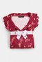 Bordo Yaka ve Fırfır Detaylı Yumuşak Tuşe Pointel/Fitilli Örme Pijama Takımı THMAW27PT00148 - 6