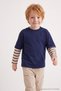 Navy Blue Boys' Cotton Basic Knitted T-Shirt Tkdaw27Ts00028 - 2