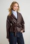 Brown Regular Fit Shawl Collar Coat Twoaw27Mo00121