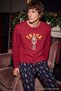 Burgundy Regular Fit Christmas Themed Knitted Pajama Set Tmnaw27Pt00033 - 3