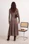Mink Pleated Maxi Length High Collar Body-Hugging Knitwear Hijab Dress Tctaw27Eb00044 - 4