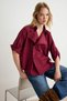 Burgundy Wide Fit Button Detailed Shirt Twoaw27Go00014