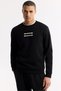 Men's Black Crew Neck Printed Bi-Stretch Interlock Regular Fit Sweatshirt A51Y1204 - 5