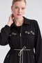 Pockets and Waist Drawstring Double Suit Set Black - 4