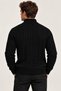 Men's Black Half Zipper Hair Knit Sweater - 4