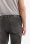 Men's Gray Classic Waist Vintage Washed Elastane Rio Skinny Fit Jean Trousers A42Y3512 - 5