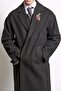 Men's Oversize Long Cashmere Coat Black - 3