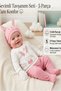 100% Cotton Baby Girl 5-Piece Bunny Ear Bodysuit Set 0-3 Months