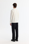 Men's Ecru Crew Neck Cotton Printed Elastane Regular Fit Sweatshirt A42Y1286 - 4