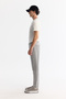 Men's Gray Plaid Double Leg Elastane Slim Fit Pants with Elastic Sides A42Y3022 - 2