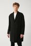 Men's Anthracite Mono Collar Lined Long Stamp Coat A32Y6113