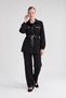 Pockets and Waist Drawstring Double Suit Set Black