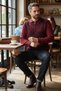 Standard Fit Men's Burgundy Anti-Pilling Fabric Regular Cut Polo Collar Knit Sweater - 7