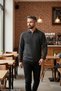 Men's Gray Anti-Pilling Polo Collar Half Zip Thick Knit Patterned Winter Knitwear Sweater Long Sleeve Intersia Top Clothing Old Money Regular Fit Classic Cut Kml120 - 7