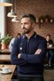 Men's Navy Blue Anti-Pilling Polo Collar Half Zip Thick Knit Patterned Winter Knitwear Sweater Long Sleeve Intersia Top Clothing Old Money Regular Fit Classic Cut Kml120 - 5