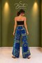 Ethnic Pattern Trousers with Elastic Waist and Tuckered Cuffs - 4