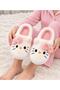 Women's Powder Hello Figured Plush Slippers Home Slippers - 4