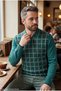 Men's Nefti Anti-Pilling Polo Collar Half Zip Thick Knit Patterned Winter Knitwear Sweater Long Sleeve Top Clothes Outfit Old Money Regular Fit Classic Cut Kml103 - 7