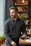 Men's Gray Anti-Pilling Polo Collar Half Zip Thick Knit Patterned Winter Knitwear Sweater Long Sleeve Intersia Top Clothing Old Money Regular Fit Classic Cut Kml120 - 6