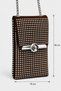 Women's chain strap stone phone bag - brown - 3