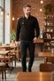 Men's Black Anti-Pilling Polo Collar Half-Zip Thick Knit Patterned Winter Knitwear Sweater Long Sleeve Intersia Top Clothing Old Money Regular Fit Classic Cut Kml120 - 4