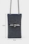Women's Chain Strap Stone Phone Bag - Navy Blue - 3