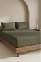 Khaki Cotton Lu Double Fitted Sheet 160X200 - 6