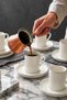 Rüya Platinum Gilding 12 Piece 6-Person Porcelain Coffee Cup Set Off White - 4