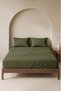Khaki Cotton Lu Double Fitted Sheet 160X200 - 2