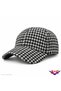 Winter Houndstooth Pattern Back Adjustable Velcro Stamp Fabric Cap Baseball Cap Hat