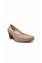Beige Women's Genuine Leather Heeled Shoes 343.5116