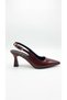 Burgundy Patent Leather Women's Heeled Shoes 036.1410 - 2