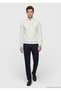 Ecru Half Turtleneck Plain Knitted Sweater - 2