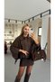 Zippered Brown Cape Trench