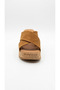 Tan Suede Women's Genuine Leather Heeled Slippers 109.26157 - 3